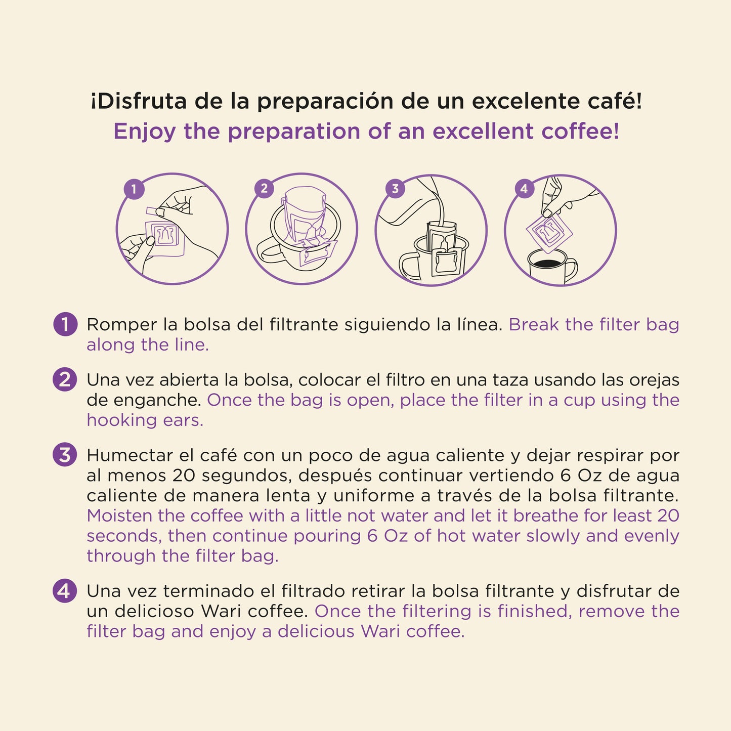 preparación de drip coffee